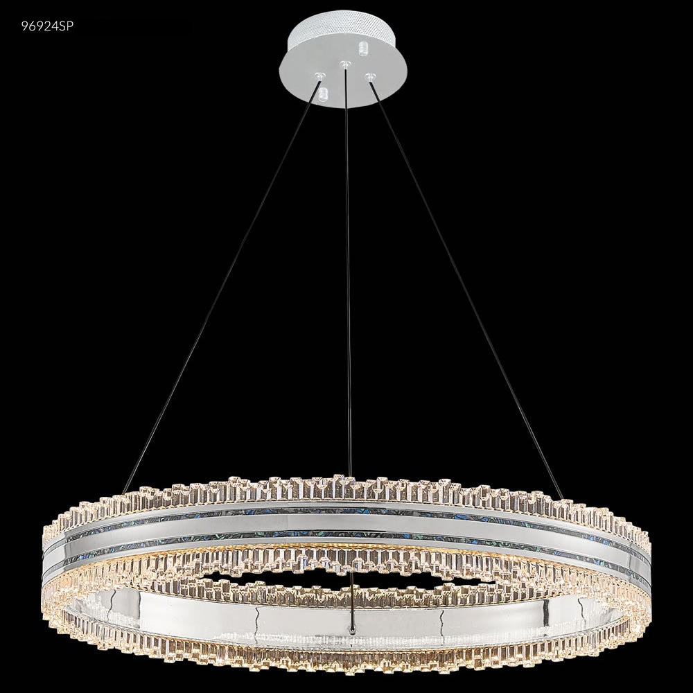James R. Moder Pearl Collection LED Acrylic Chandelier — Silver/Pearl, 24in — Castelune Home