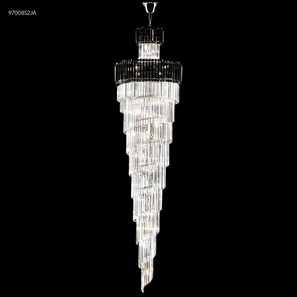 James R. Moder Contemporary Europa Collection 39-Light Large Entry Crystal Chandelier — Silver, 32in — Castelune Home