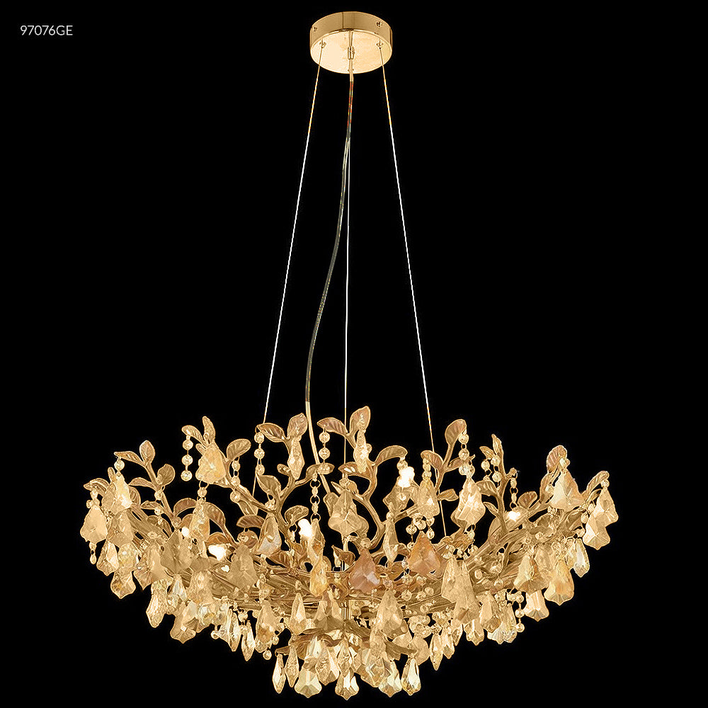 James R. Moder Cast Leaf Collection 12-Light Dining room Chandelier — Gold, 32in — Castelune Home