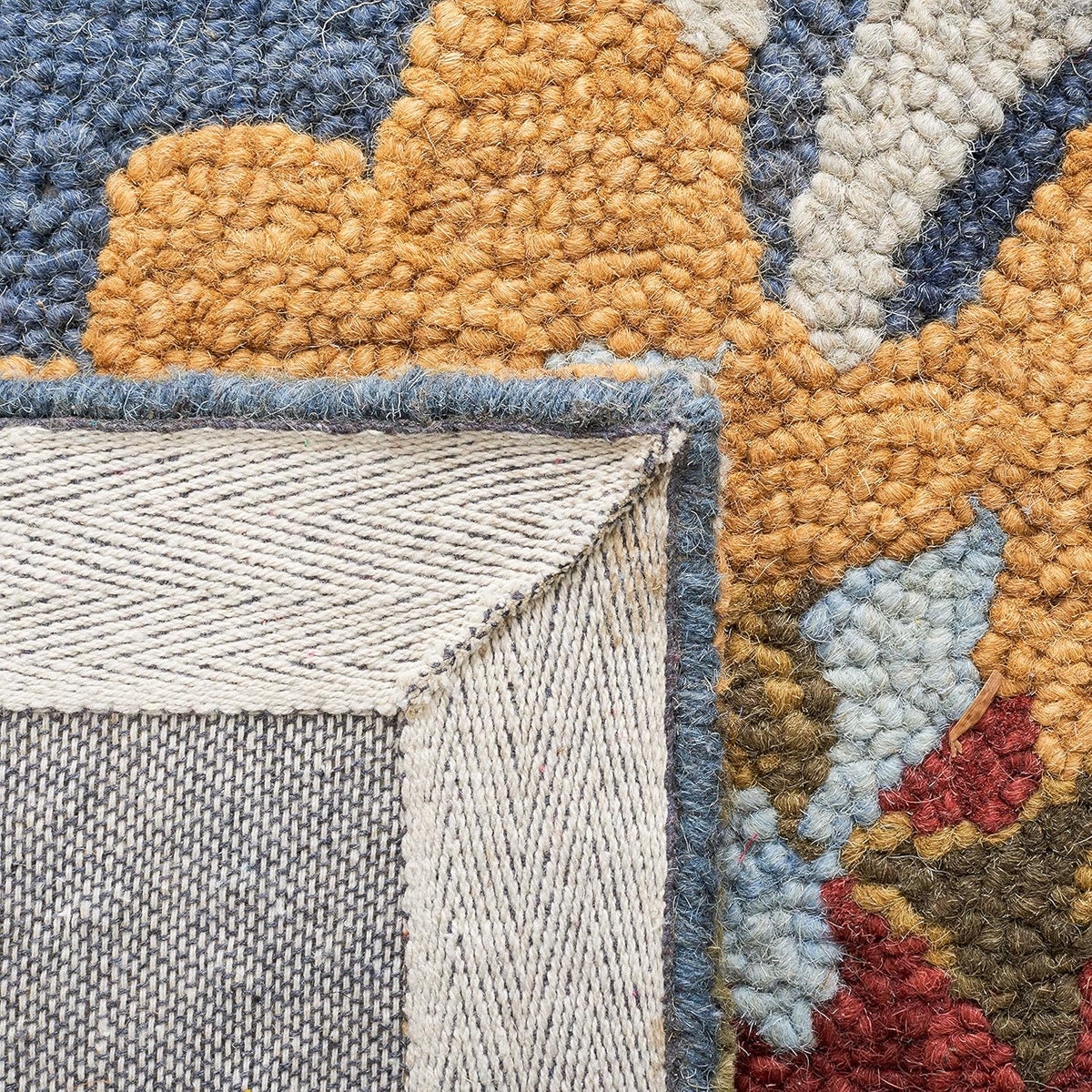 Area Rug - Blossom - Large - Navy & Multi, Handmade Wool