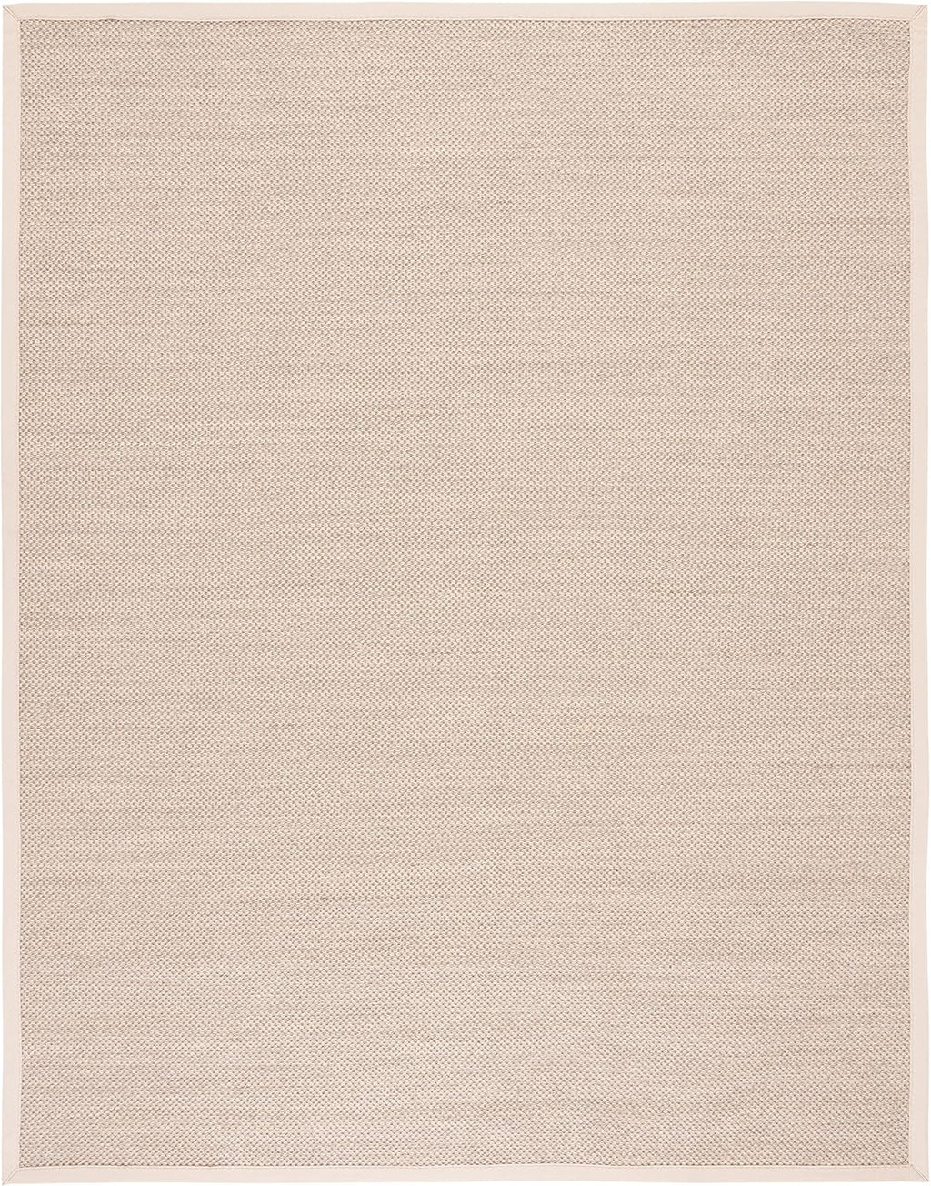 Area Rug - Natural Fiber Collection - Large - Marble & Beige, Sisal, Woven Design with Border (NF143C)