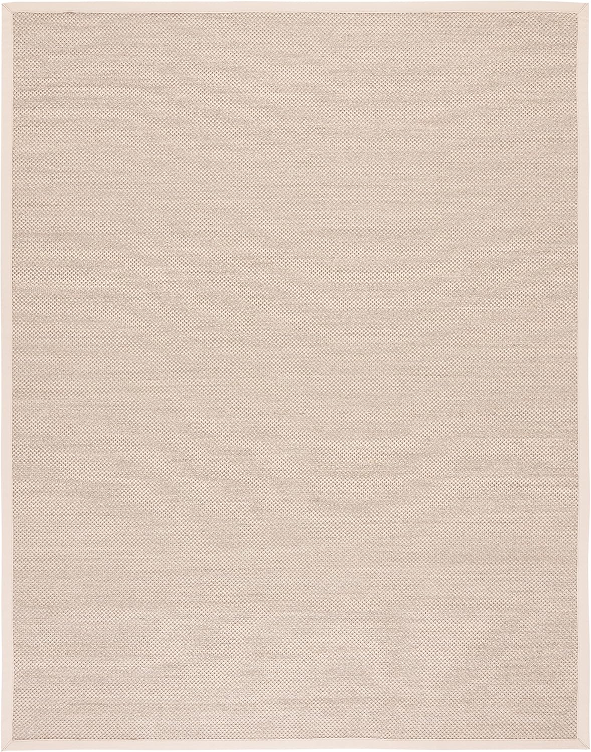 Area Rug - Natural Fiber Collection - Large - Marble & Beige, Sisal, Woven Design with Border (NF143C)