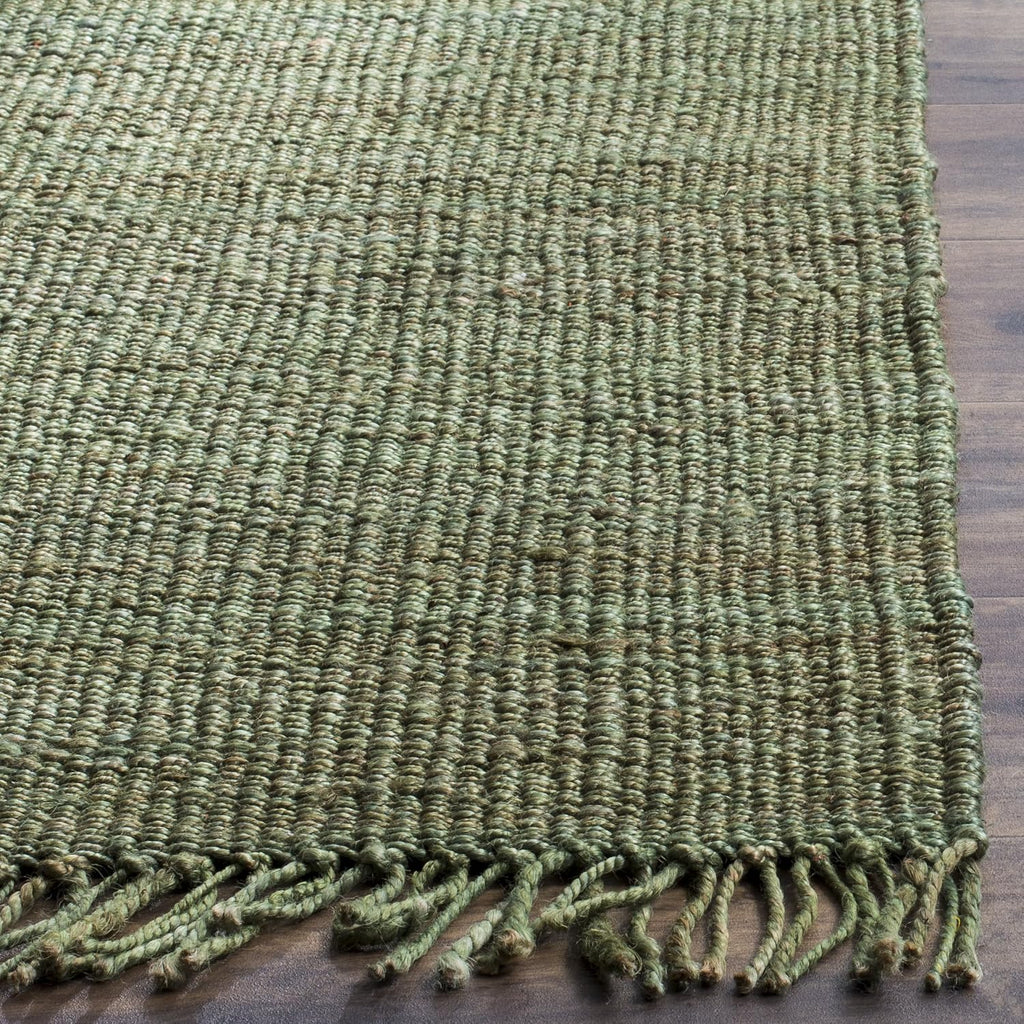 Natural Fiber Jute Square Rug 6', Coastal Green NF368G