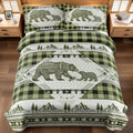 3 Piece Cabin Quilt Sets Farmhouse Rustic Reversible Microfiber Soft Lightweight Bedspread Comforter with 2