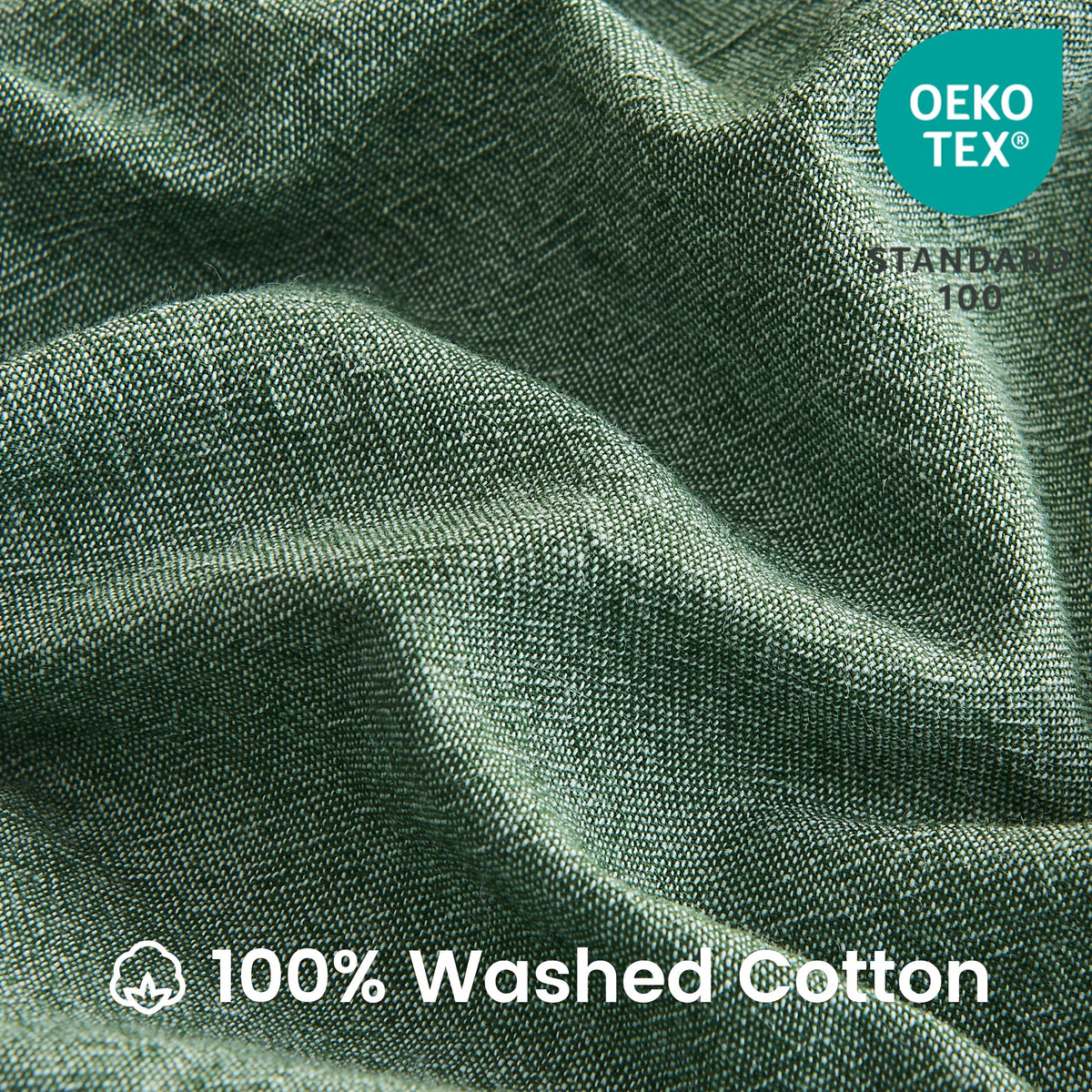 100% Washed Cotton Duvet Cover Set 3 Pieces with Triangle Hem Solid Colour Linen Durable, Breathable, Soft