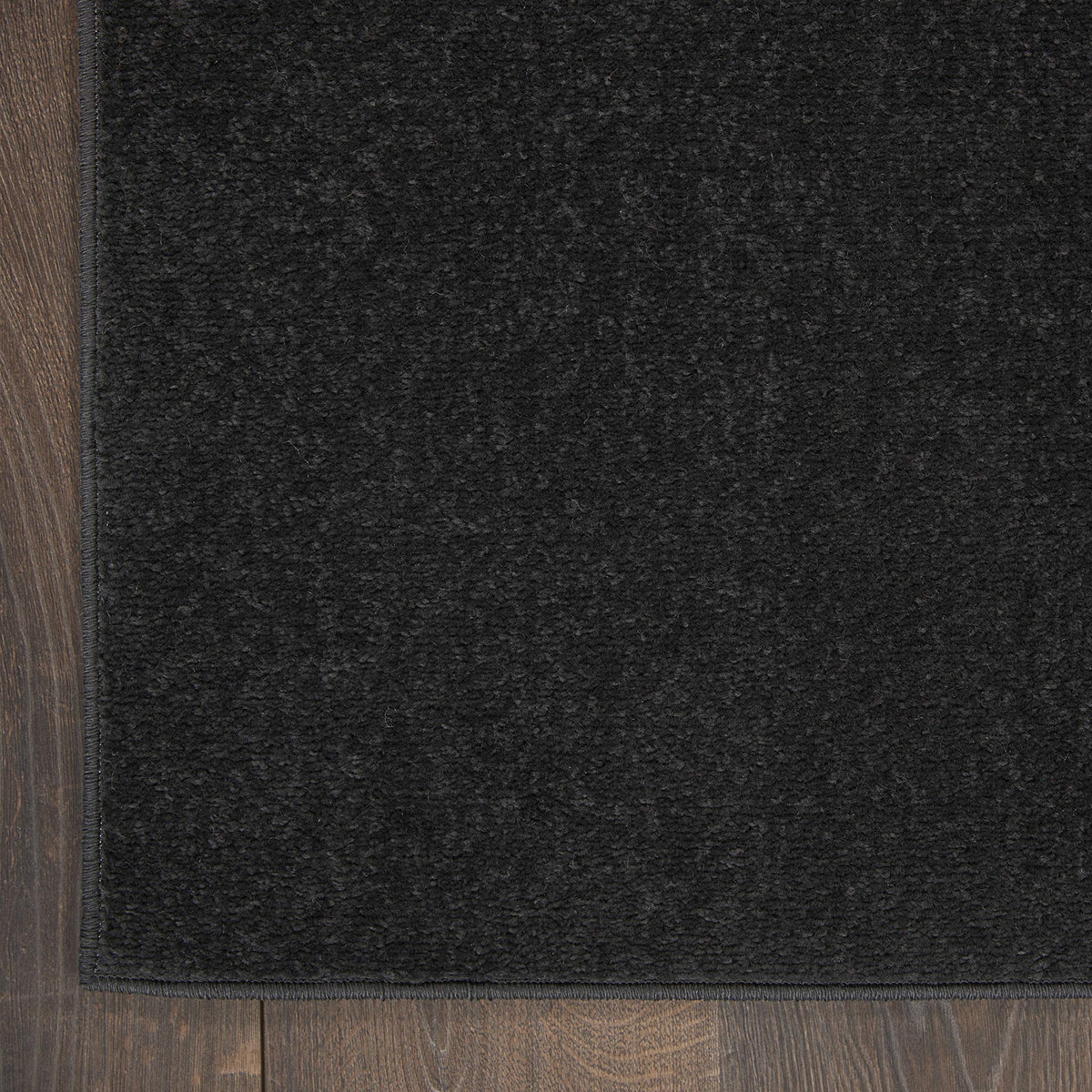 Essentials Black 2'2" x 7'6" Area Rug - Easy Clean, Non Shedding, Bed Room, Living Room, Dining Room, Kitchen
