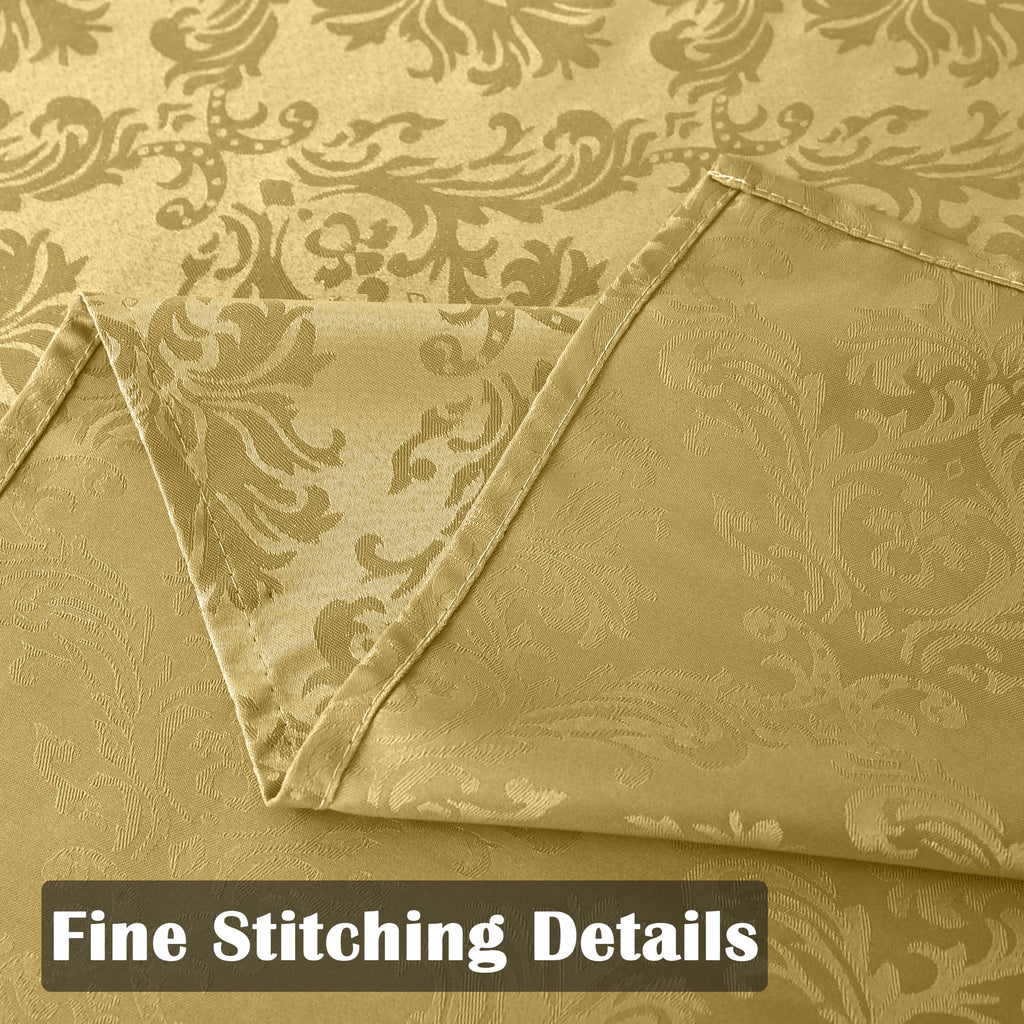 Golden Yellow Fall Jacquard Tablecloth, 60 x 102 Inch Rectangle