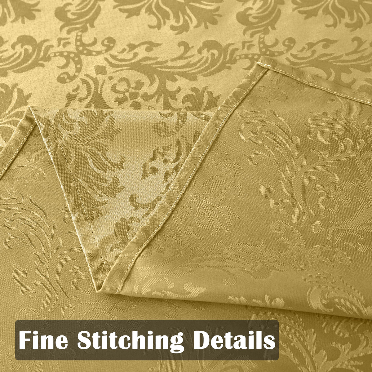 Golden Yellow Fall Jacquard Tablecloth, 60 x 102 Inch Rectangle
