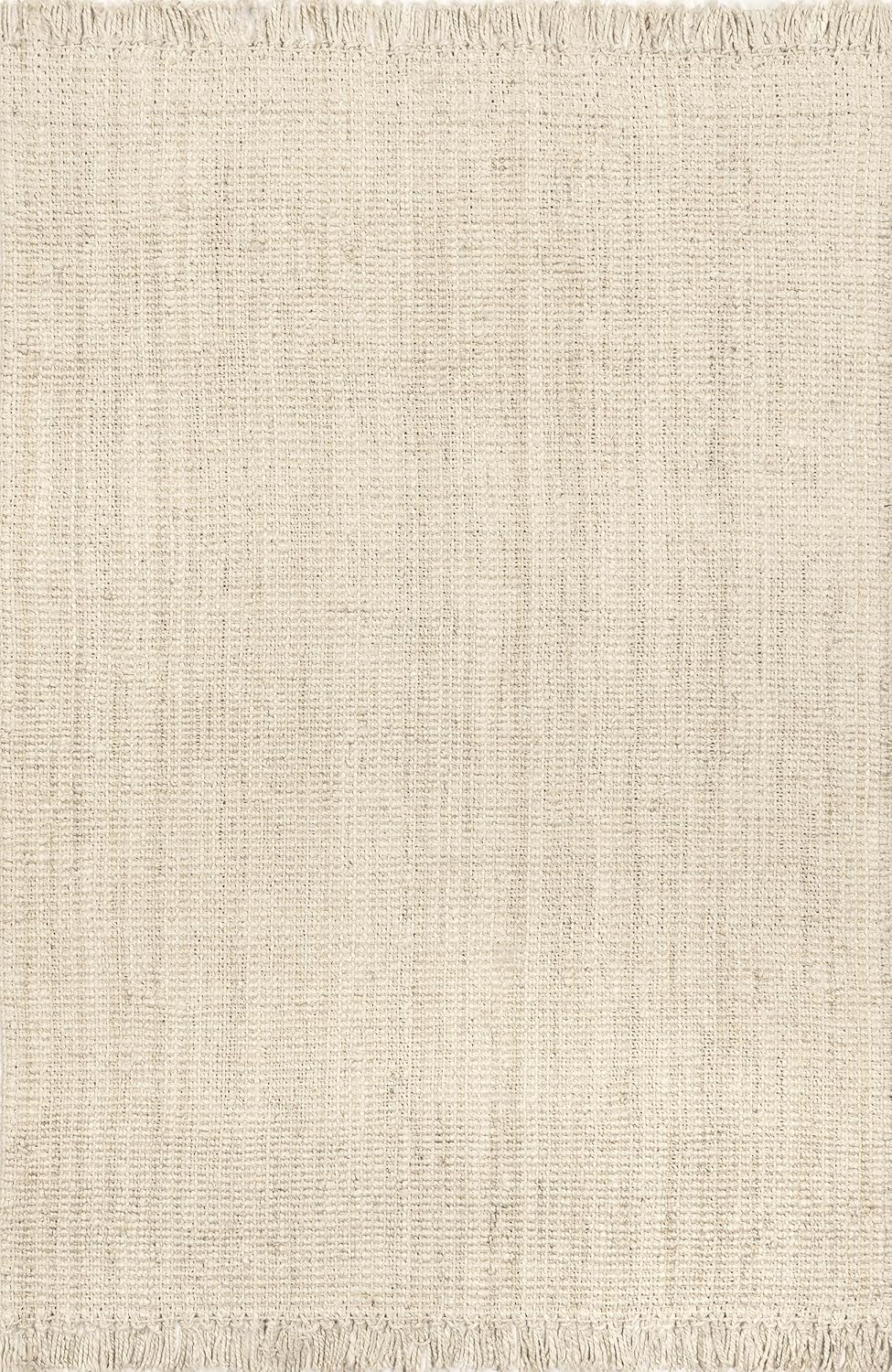 Daniela Farmhouse Chunky Jute Area Rug, Off-white