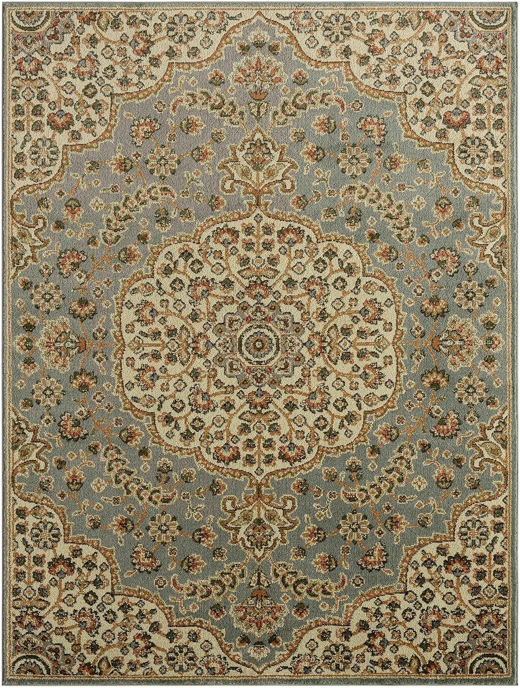 Dynamix Royalty Medallion Traditional Area Rug, Blue/Ivory