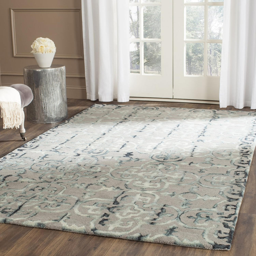 Dip Dye Area Rug, Grey & Charcoal, Handmade Moroccan Watercolor Wool