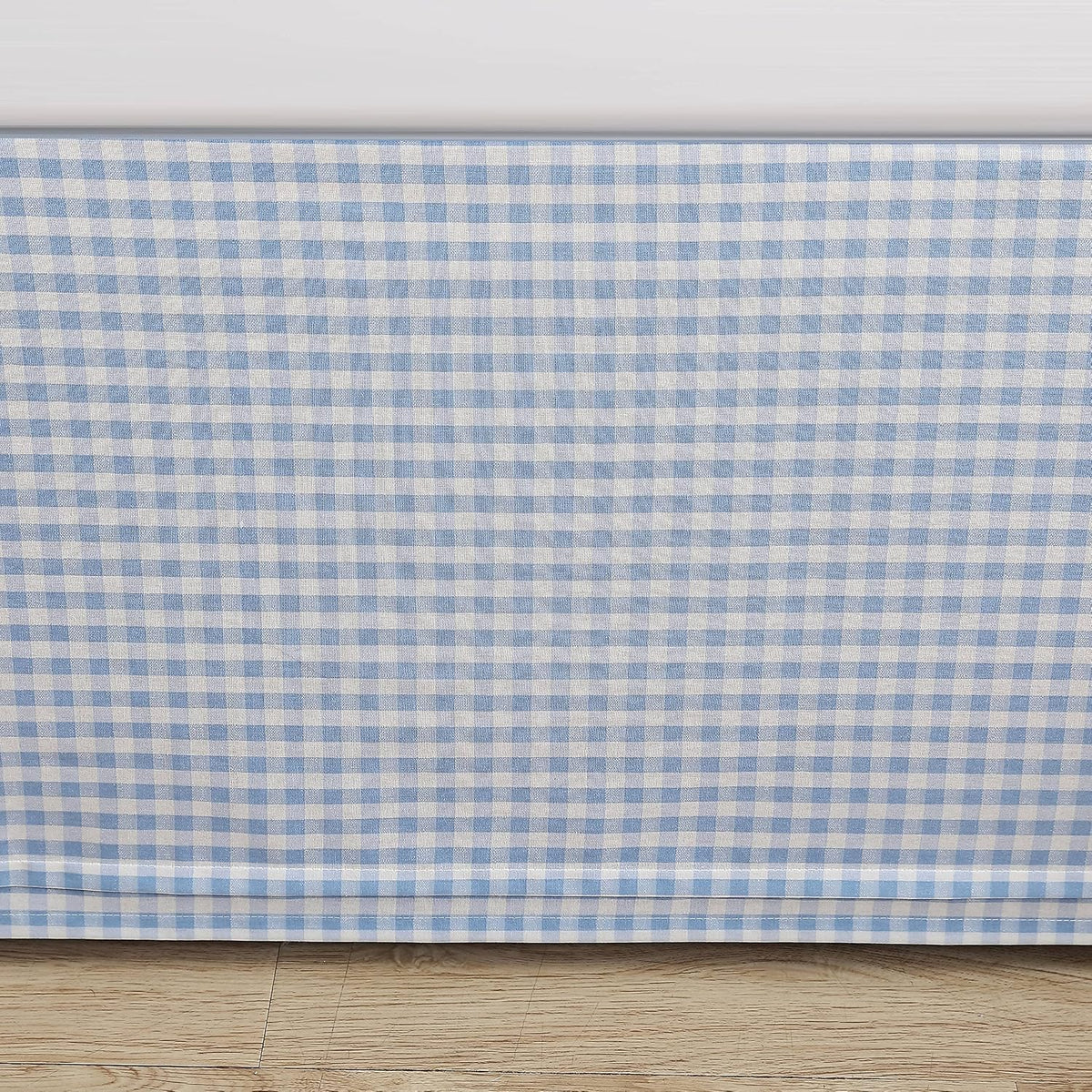 Home - Cotton Ruffled Bedskirt, Lightweight & Classic Style (Hedy Blue, Queen)