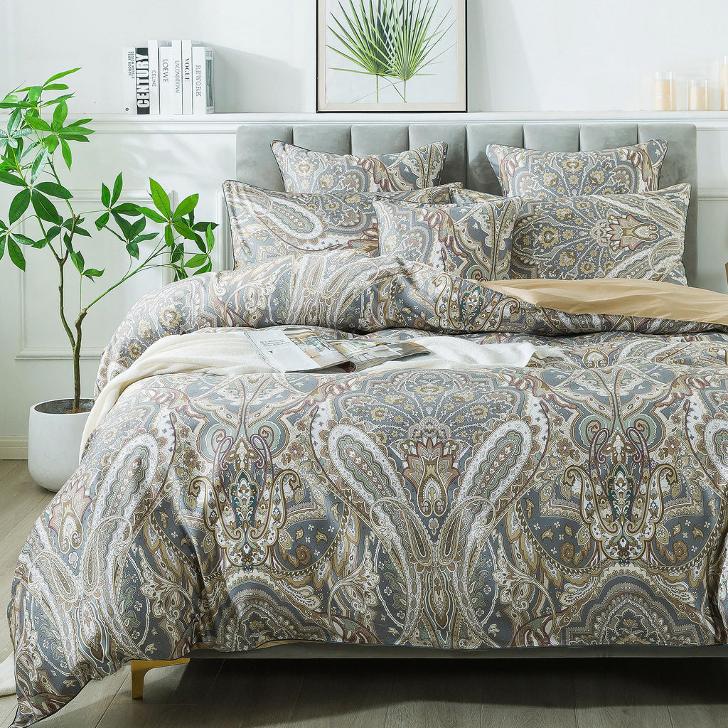 Paisley Duvet Cover Set Classic Boho Paisley Bedding Bohemian Paisley Quilt Cover 800 Thread Count 100% Egyptian