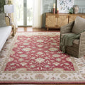 Area Rug - Heritage Collection - Large - Red & Ivory, Handmade Wool, Ideal, Dining Space (HG125Q)