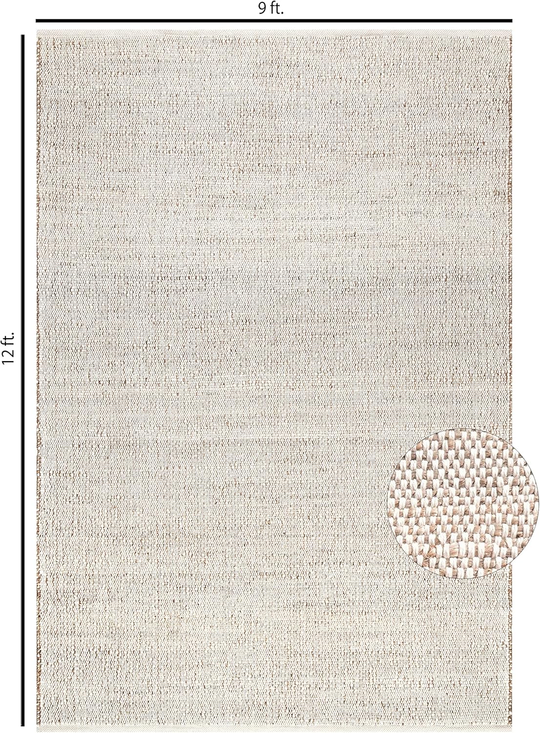 Jute Cotton Hand Woven Natural Farmhouse Area Rug