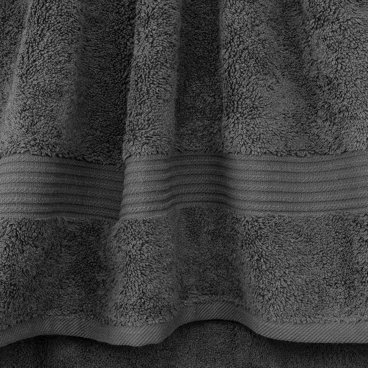 Set of 6, 2 Bath Towels, 2 Hand Towels and 2 Washcloths Towels Sets, Smoke Gray
