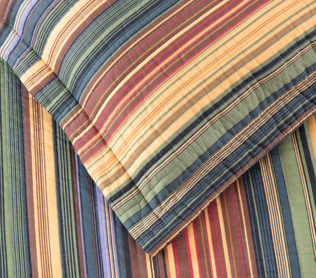 Avery 5-Piece Multi-Color Striped 100% Washed Cotton Quilt Set, Daybed