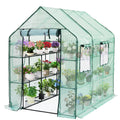 Walk-in Outdoor Greenhouse, 56 x 85 x 77 Inch, 3 Tiers, Green