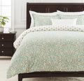 Premium Damask Sage Duvet Cover Set - Duvet Cover (90" x 90") & 2 Pillow Shams (20" x 26") - 3-Piece Set