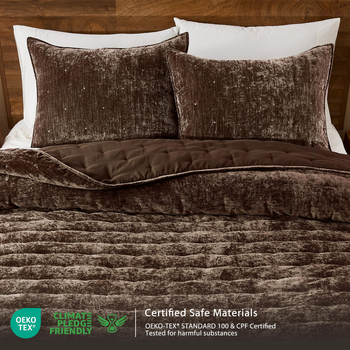 Cloud Soft Quilt Set, Chocolate Brown Chenille Velvet