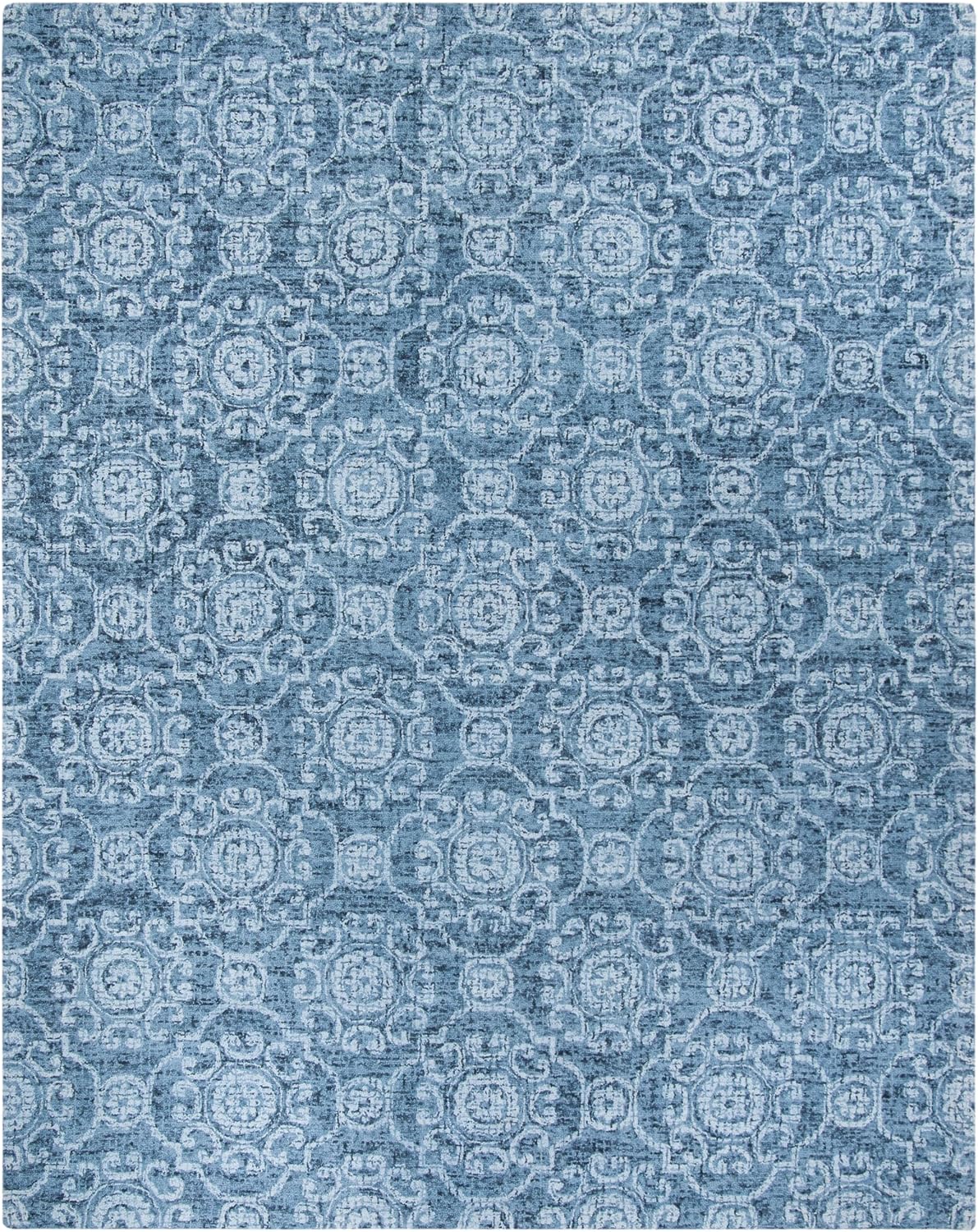 Area Rug - Abstract Collection - Large - Blue, Handmade Wool, Ideal, Dining Space (ABT207A)