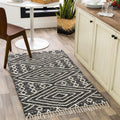 Sumac Living Room, Bedroom Area Rug - Geometric Diamond Tribal Trellis Border - Bohemian Transitional Tribal Boho