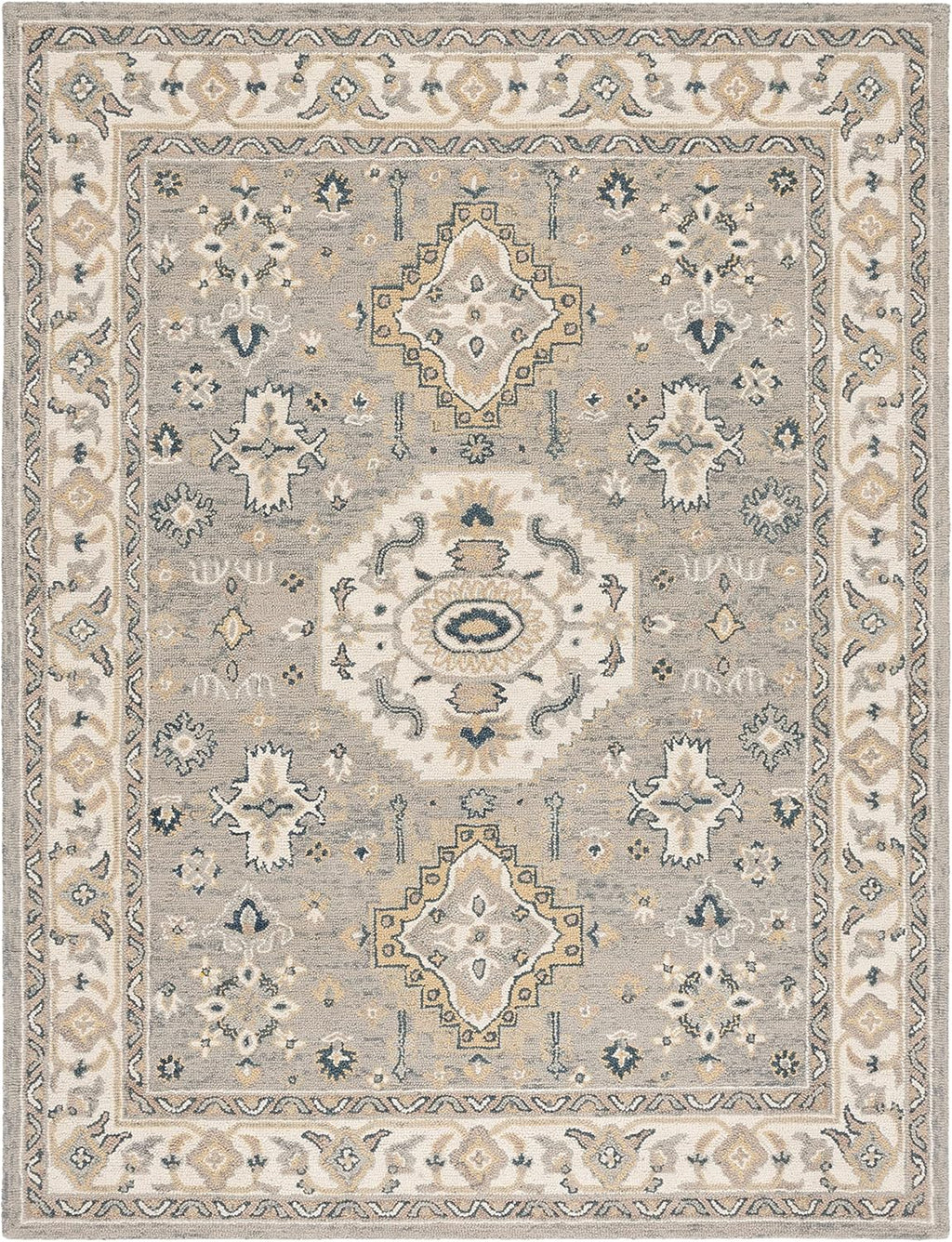 Aspen Area Rug, Moss & Ivory, Handmade Traditional Wool