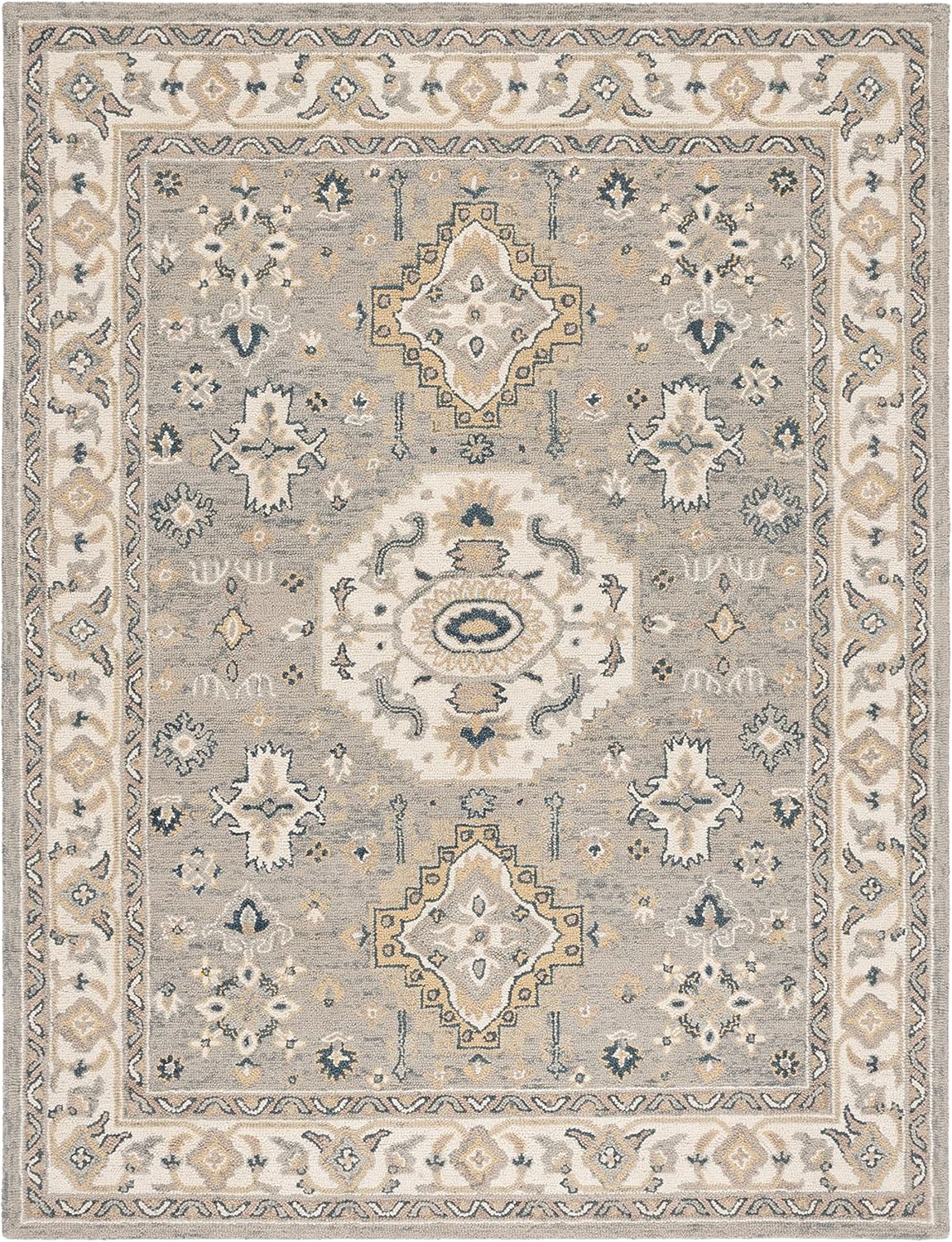 Aspen Area Rug, Moss & Ivory, Handmade Traditional Wool