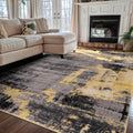 Modern Abstract Design Non Shedding Soft Ideal for Living Room,Bedroom,Kitchen Area Rug Yellow