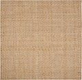 Natural Fiber Collection Area Rug - 6' Square, Natural, Handmade Jute, Ideal for High Traffic Areas (NF265A)