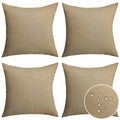 Patio Pillows Outdoor Waterproof Set of 4 Throw Pillow Covers, 18x18 inch, 45x45 cm, Pack of 4, Linen