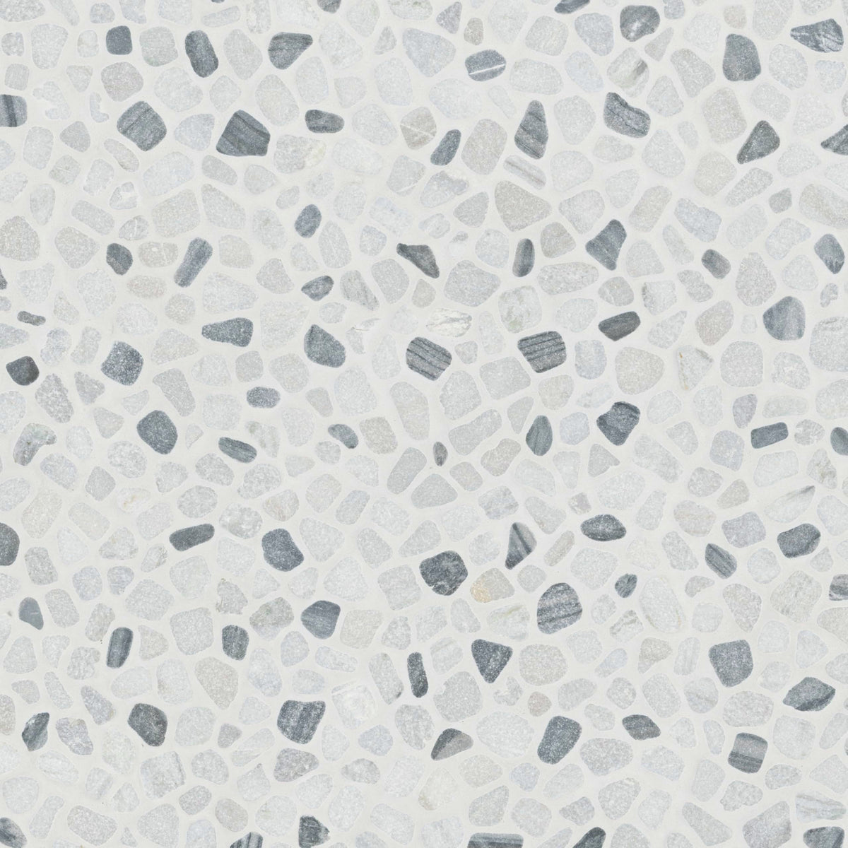 Marble Wall Tile | Black and White Pebbles Pattern Tumbled | 12" x 12"