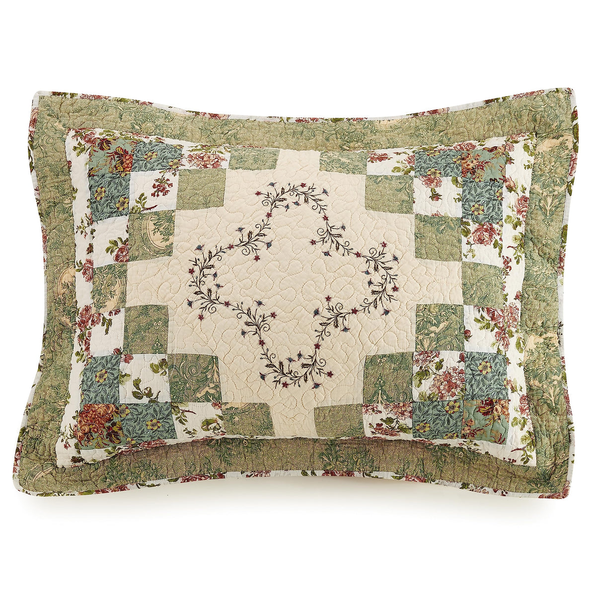 Olivia Embroidered 3-Piece Quilt Set - Lightweight Breathable All Seasons Bedding