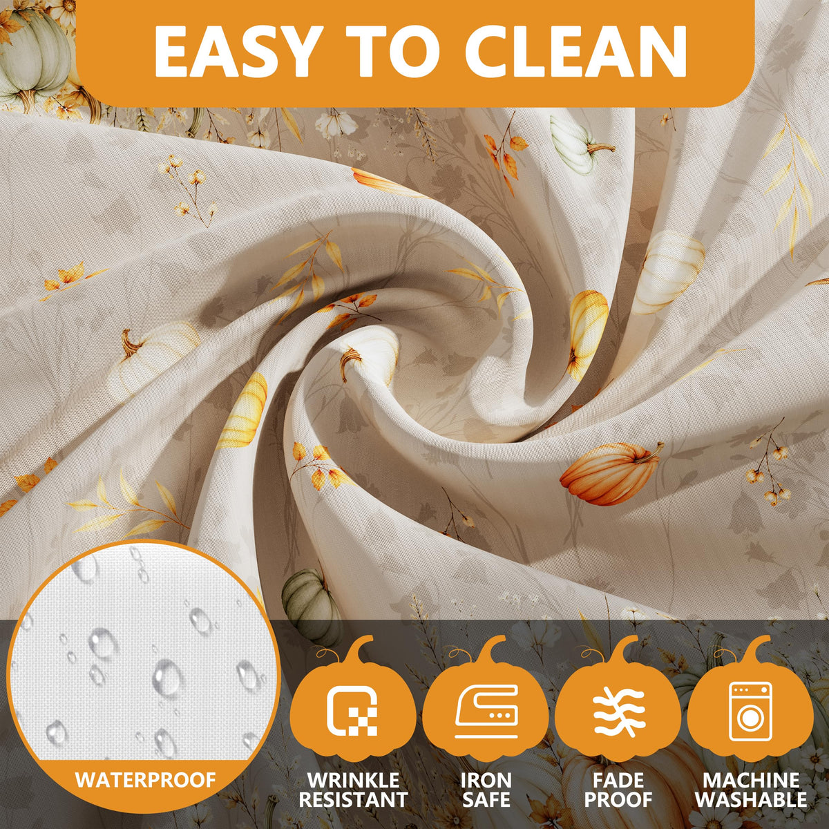 Fall Tablecloth Rectangle 60x120 Inch Thanksgiving Home Party Decor