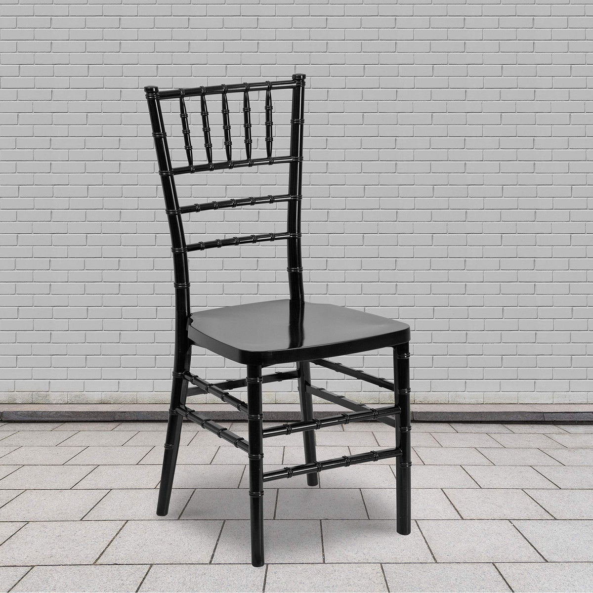 Hercules Stacking Resin Chiavari Chair, Black, 2-Pack