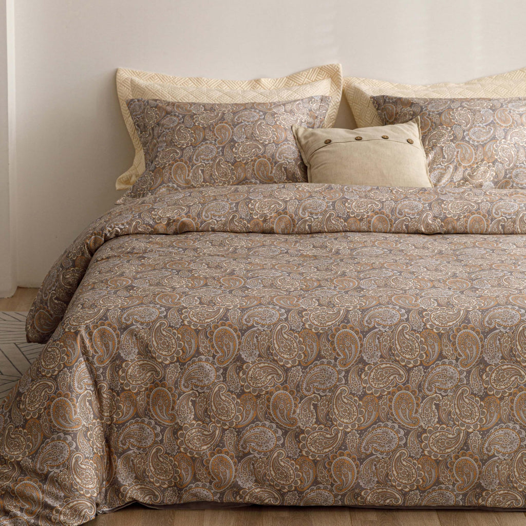 Egyptian Cotton Duvet Cover Set - Luxurious California King Size with Silky Soft Sateen Weave, Boho Style, Zipper