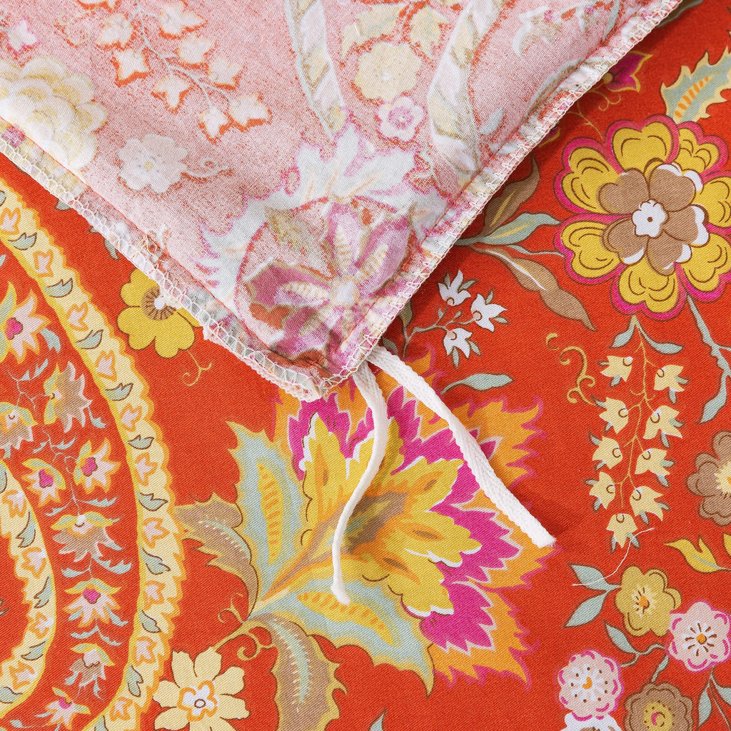 Paisley Duvet Cover Set Full Bohemian Damask Paisley Bedding Luxurious Orange Fall Boho Paisley Comforter Cover Set