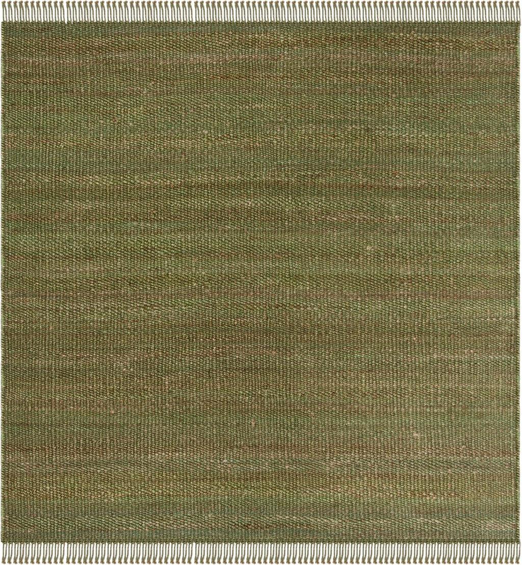 Natural Fiber Jute Square Rug 6', Coastal Green NF368G