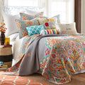 Marielle Grey Twin Cotton Quilt Set, Grey, Damask