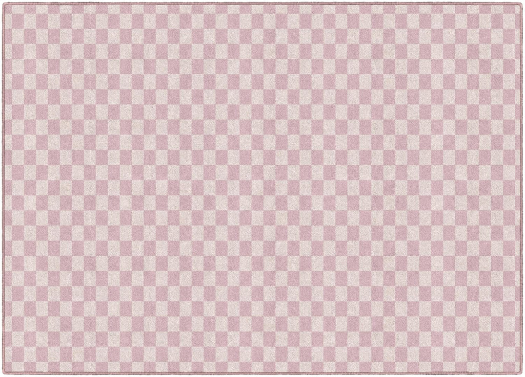 Carpets Pink Checkerboard Educational Area Rug for Kids Room Seating Décor, Children's Classroom, Play Carpet for