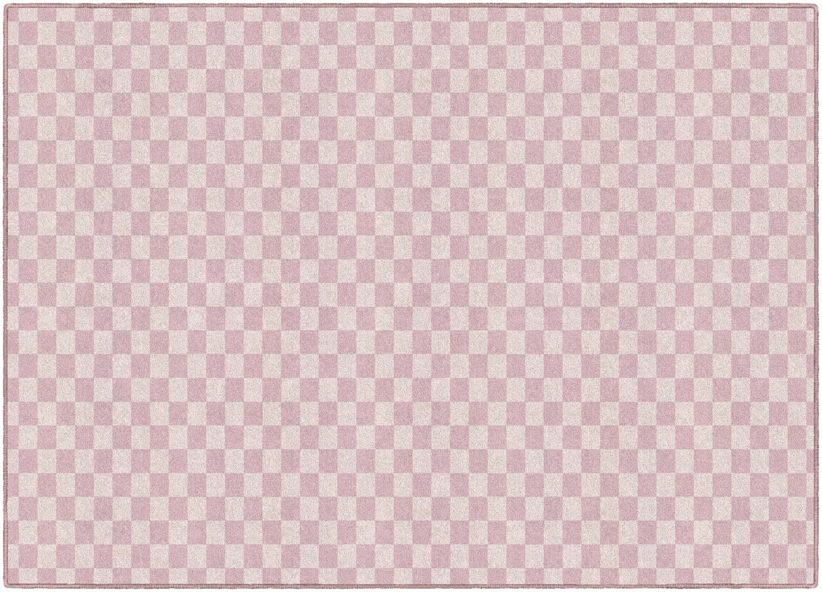 Carpets Pink Checkerboard Educational Area Rug for Kids Room Seating Décor, Children's Classroom, Play Carpet for