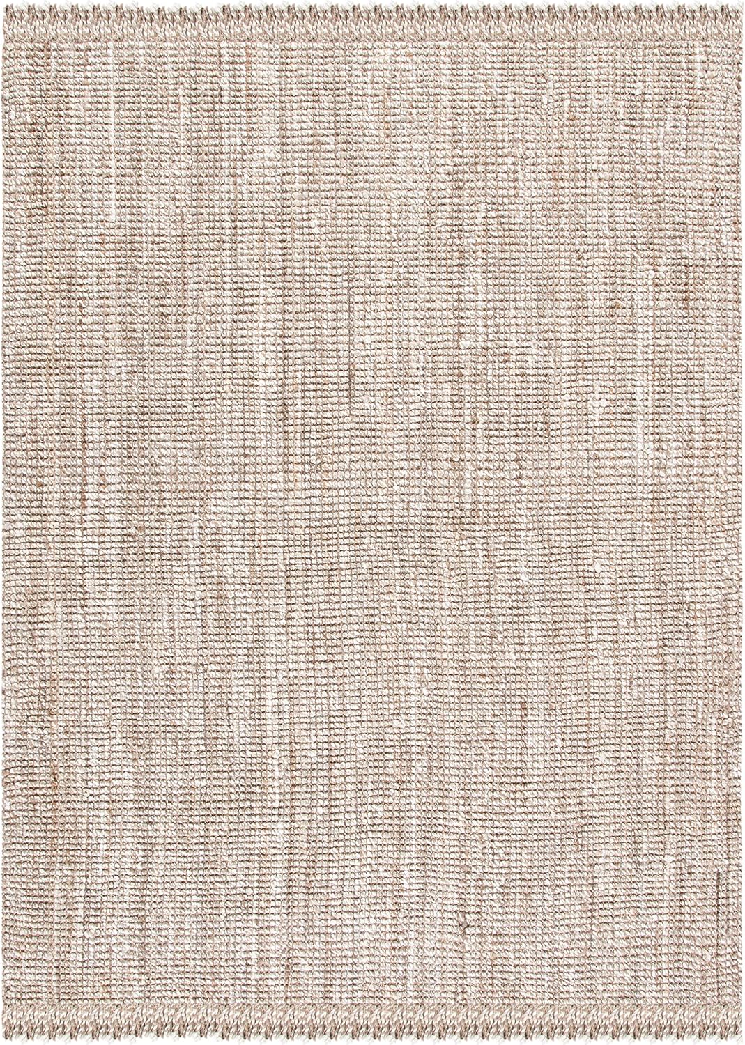 Natural Fiber Collection Area Rug, Grey & Beige, Handmade Woven Fringe Jute, Ideal for High Traffic Areas
