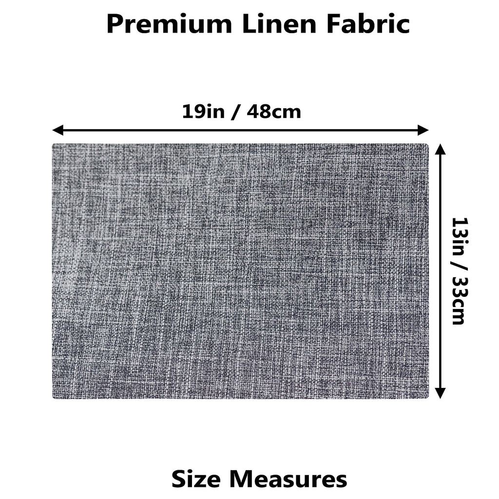 Cloth Placemats Set of 6 Table Mats Gray Linen Place Mats for Buffet Kitchen and Dining Room, Ash Grey