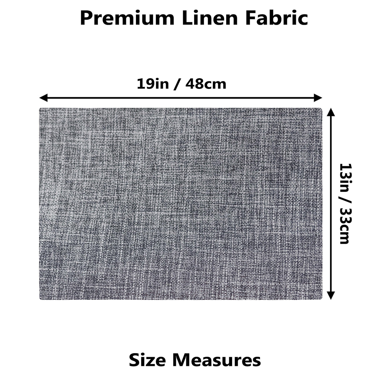 Cloth Placemats Set of 6 Table Mats Gray Linen Place Mats for Buffet Kitchen and Dining Room, Ash Grey