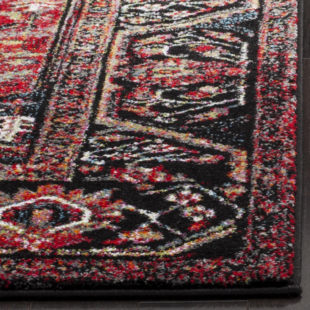Vintage Hamadan Collection Area Rug, Red & Multi, Oriental Traditional Persian Design, Non-Shedding & Easy