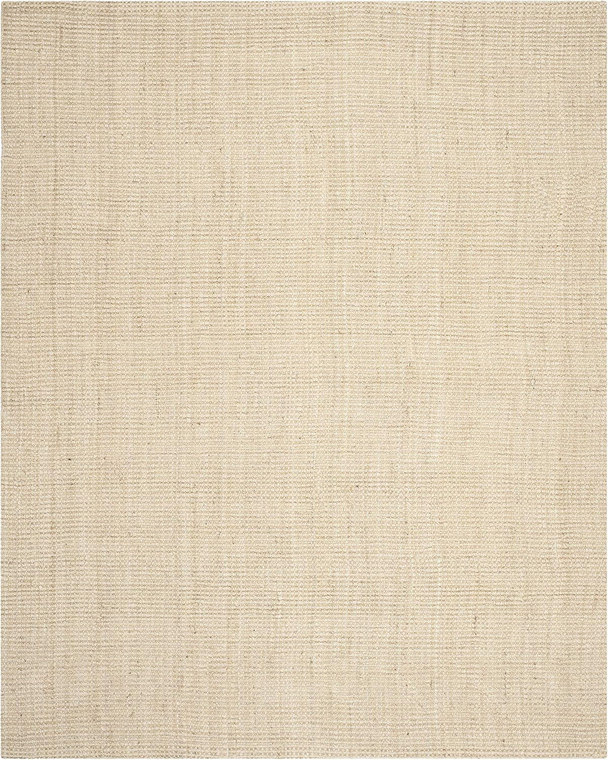 Natural Fiber Collection Area Rug, Ivory, Handmade Farmhouse Jute, Ideal for High Traffic Areas in Living