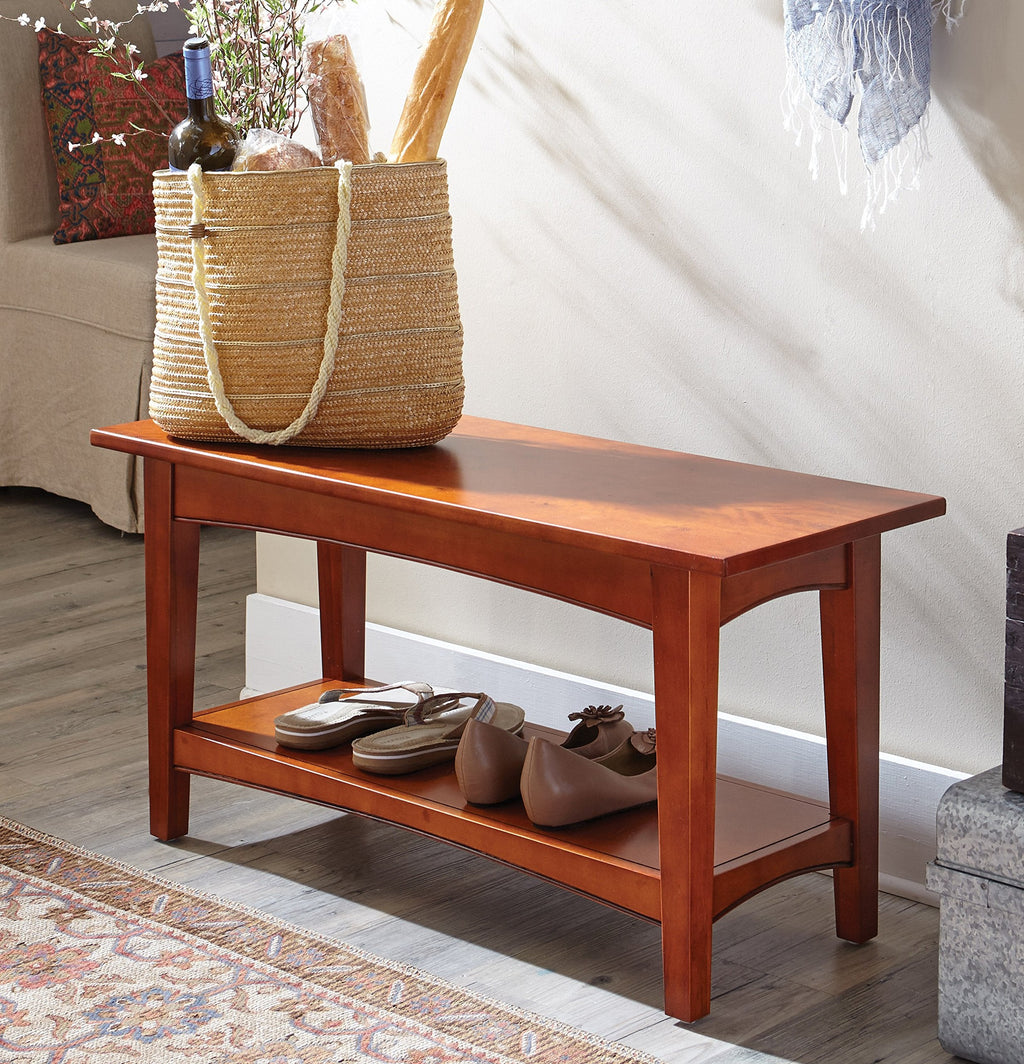Shaker Cottage Shoe Storage Bench, Cherry, 36"W x 18"H