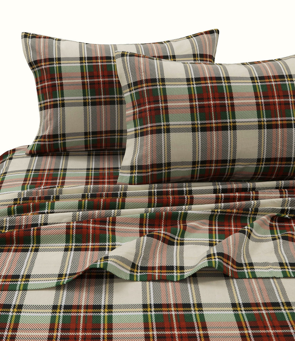 Deep Pocket Flannel Sheet Set, Charleston Plaid