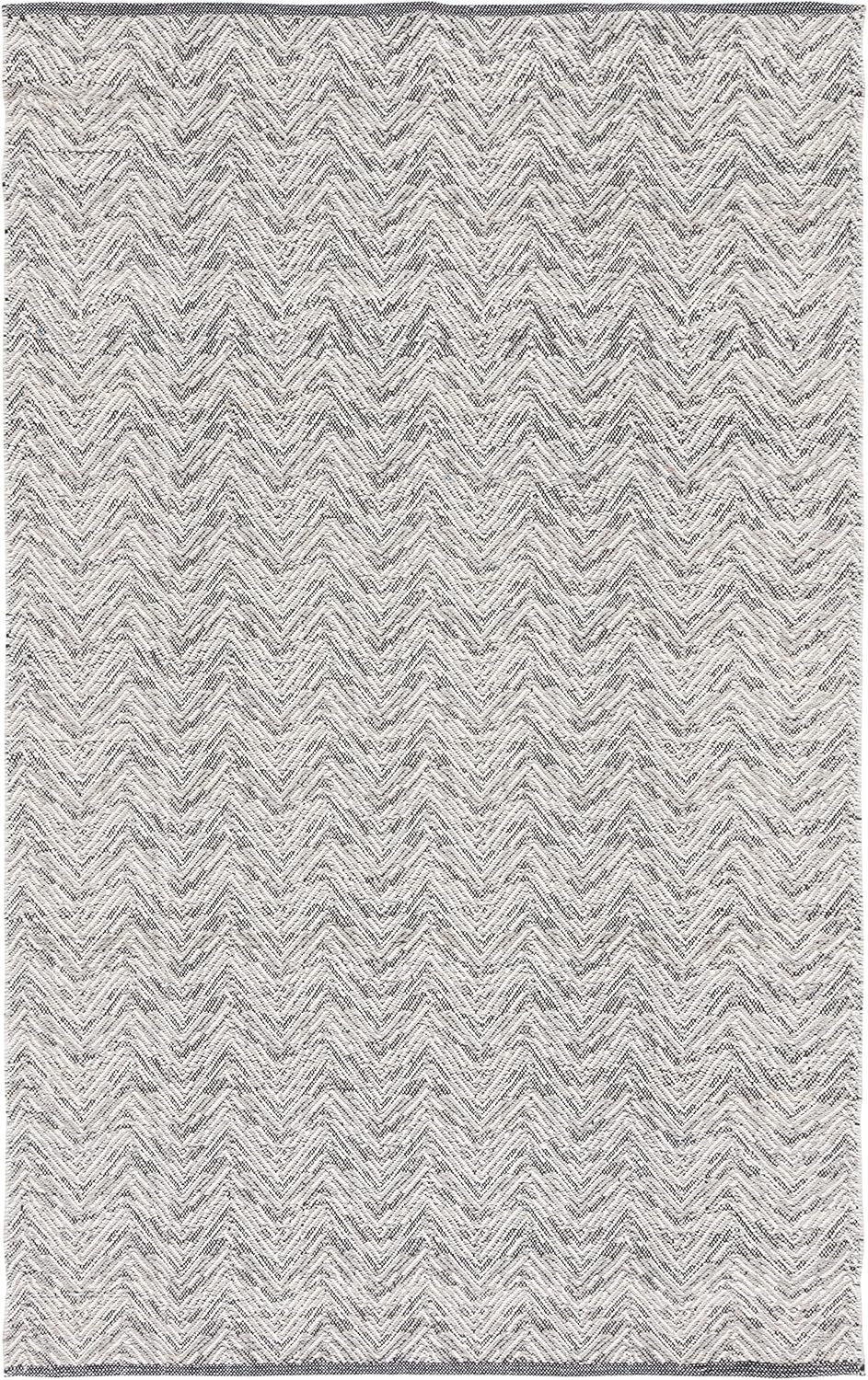 Kilim Collection Area Rug, Grey & Beige, Handmade Flat Weave Wool, Ideal for High Traffic Areas (KLM401G)