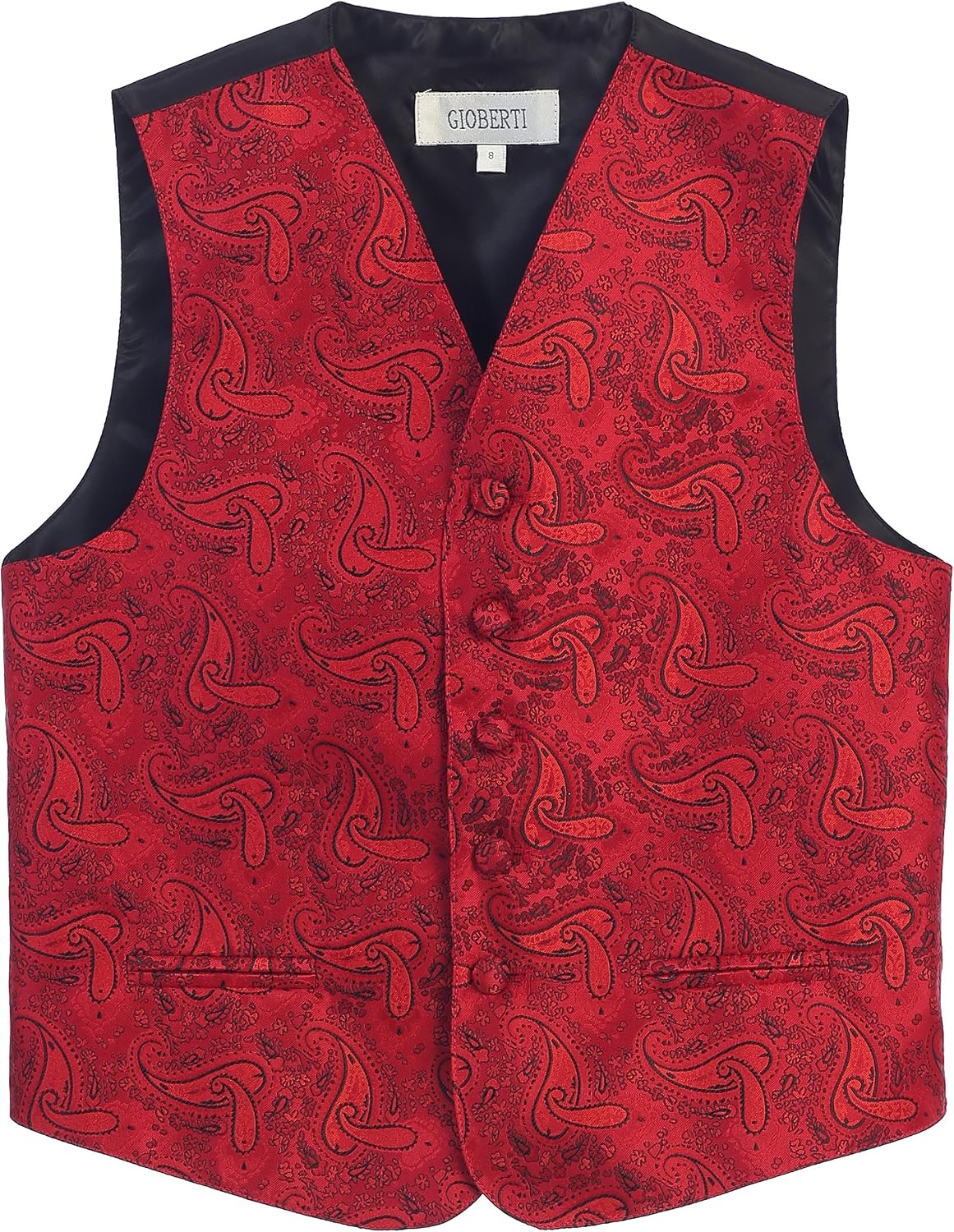 Kids and Boys 4pc Paisley Vest Set - Vest, Bowtie, Tie, Pocket Square
